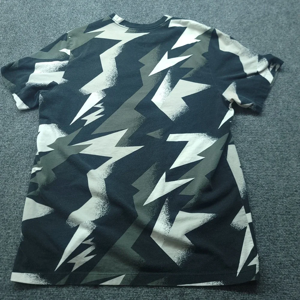 Jordan Mens Geometric Lightning Bolt Print T-Shirt Black Grey Red DB1553-010 L